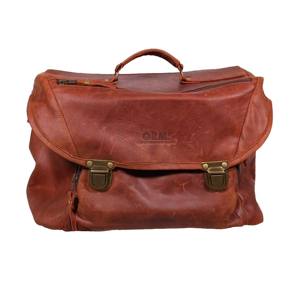 ORMS Leather Camera Shoulder Bag (Saddle Brown, Large)