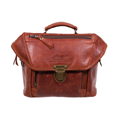 Orms Leather Camera Shoulder Bag (Saddle Brown, Small)