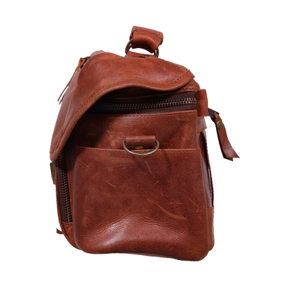 Orms Leather Camera Shoulder Bag (Saddle Brown, Small)