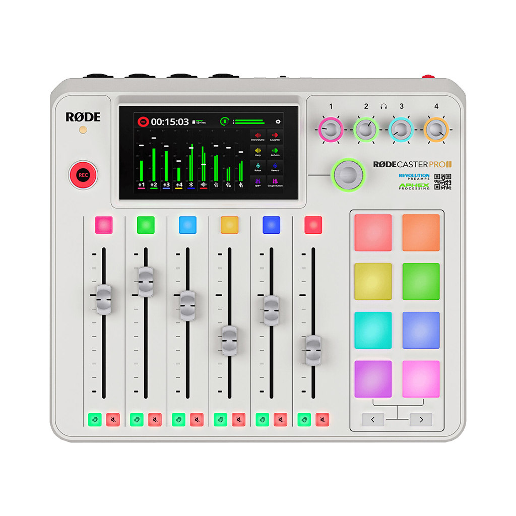 Rode RODECaster Pro II Integrated Audio Production Studio (White) with 2x FREE Rode Wireless ME TX Transmitters (Valued at R4 590)