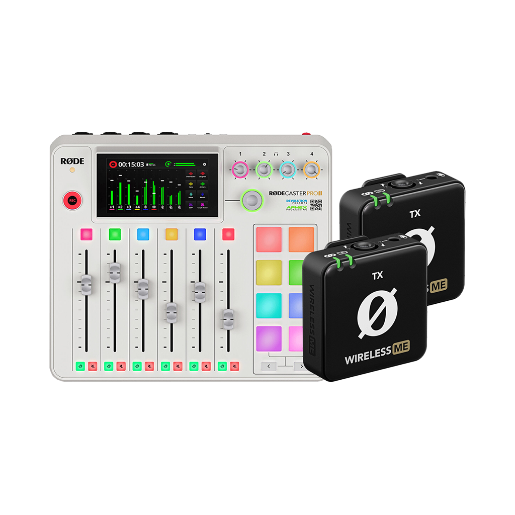 Rode RODECaster Pro II Integrated Audio Production Studio (White) with 2x FREE Rode Wireless ME TX Transmitters (Valued at R4 590)