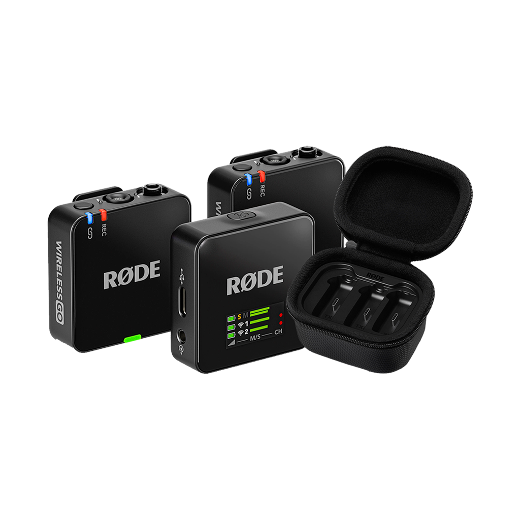 Rode Wireless GO (Gen 3) 2-Person Compact Digital Wireless Microphone System/Recorder (2.4 GHz, Black) + Free Rode Charge Case and Interview GO (Valued at R3 420)