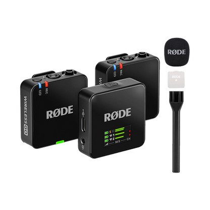 Rode Wireless GO (Gen 3) 2-Person Compact Digital Wireless Microphone System/Recorder (2.4 GHz, Black) with Free Rode Interview GO (Valued at R650)