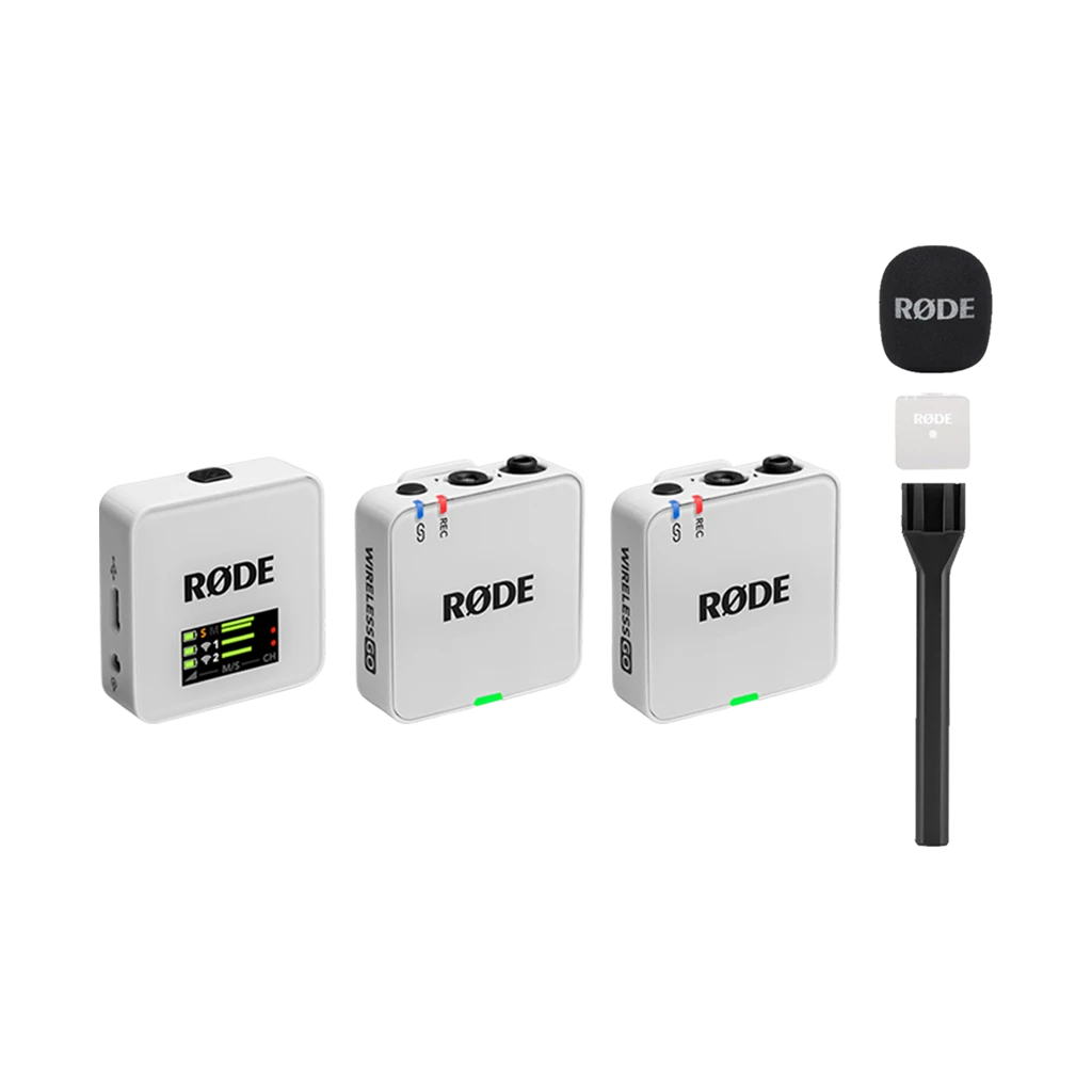 Rode Wireless GO (Gen 3) 2-Person Compact Digital Wireless Microphone System/Recorder (2.4 GHz, White) with Free Rode Interview GO (Valued at R650)