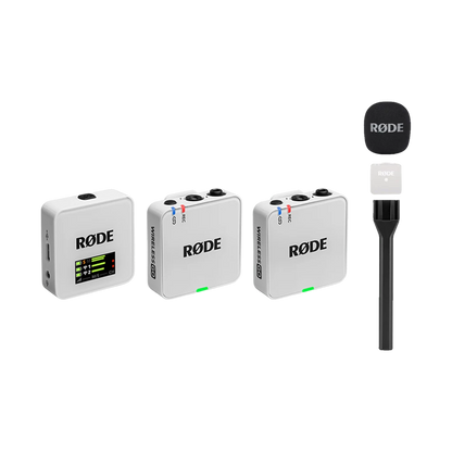 Rode Wireless GO (Gen 3) 2-Person Compact Digital Wireless Microphone System/Recorder (2.4 GHz, White) with Free Rode Interview GO (Valued at R650)