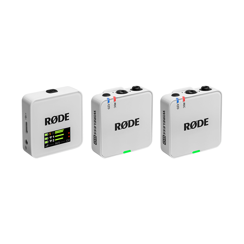 Rode Wireless GO (Gen 3) 2-Person Compact Digital Wireless Microphone System/Recorder (2.4 GHz, White) with Free Rode Interview GO (Valued at R650)