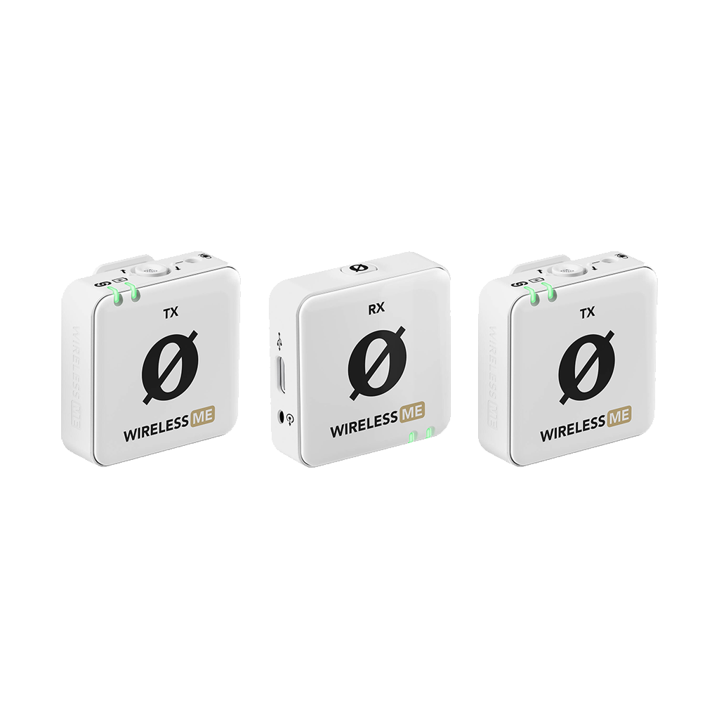 Rode Wireless ME Dual Compact Digital Wireless Microphone System (2.4 GHz, White) with Free Rode Interview GO (Valued at R650)
