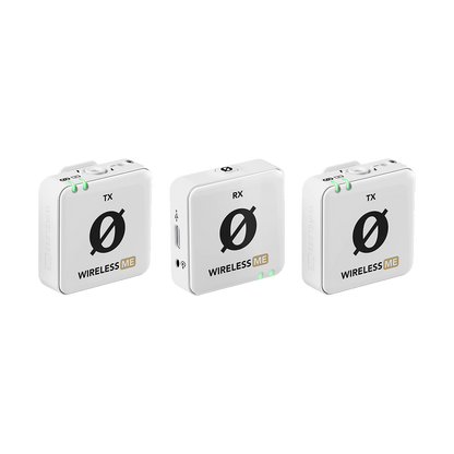 Rode Wireless ME Dual Compact Digital Wireless Microphone System (2.4 GHz, White) with Free Rode Interview GO (Valued at R650)