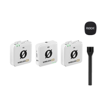 Rode Wireless ME Dual Compact Digital Wireless Microphone System (2.4 GHz, White) with Free Rode Interview GO (Valued at R650)