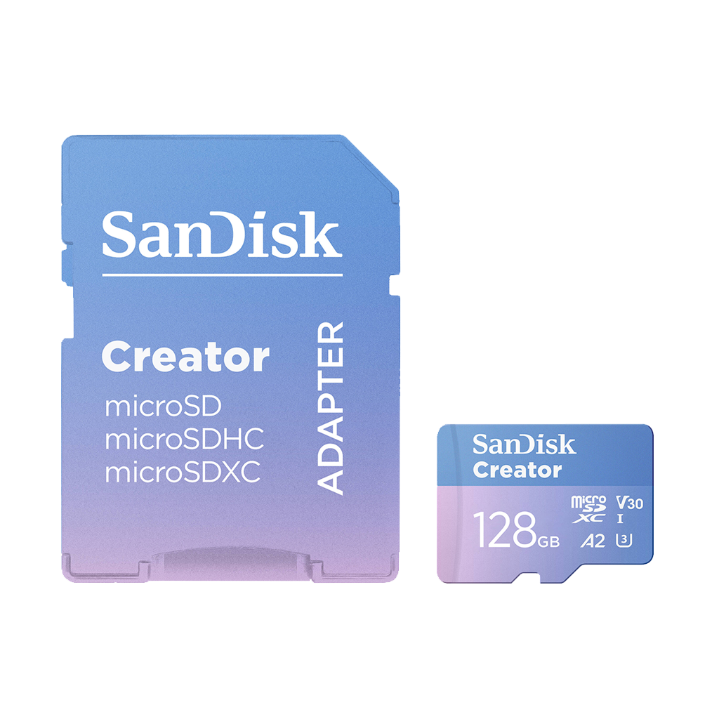 SanDisk 128GB Creator Series UHS-I microSDXC Memory Card with SD Adapter
