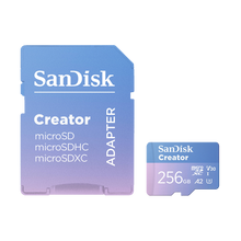 SanDisk 256GB Creator Series UHS-I microSDXC Memory Card with SD Adapter