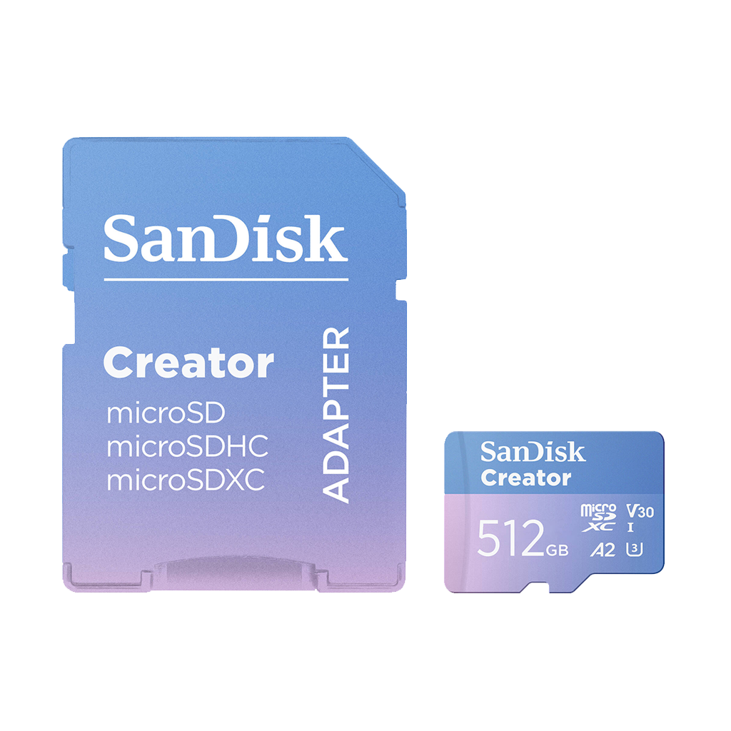 SanDisk 512GB Creator Series UHS-I microSDXC Memory Card with SD Adapter