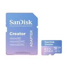 SanDisk 512GB Creator Series UHS-I microSDXC Memory Card with SD Adapter
