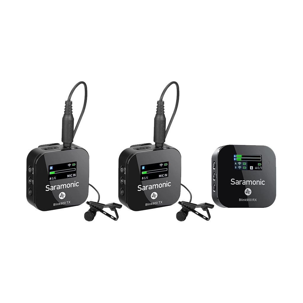 Saramonic Blink 900 B2 2-Person Digital Camera-Mount Wireless Omni Lavalier Microphone System (2.4 GHz, Black)