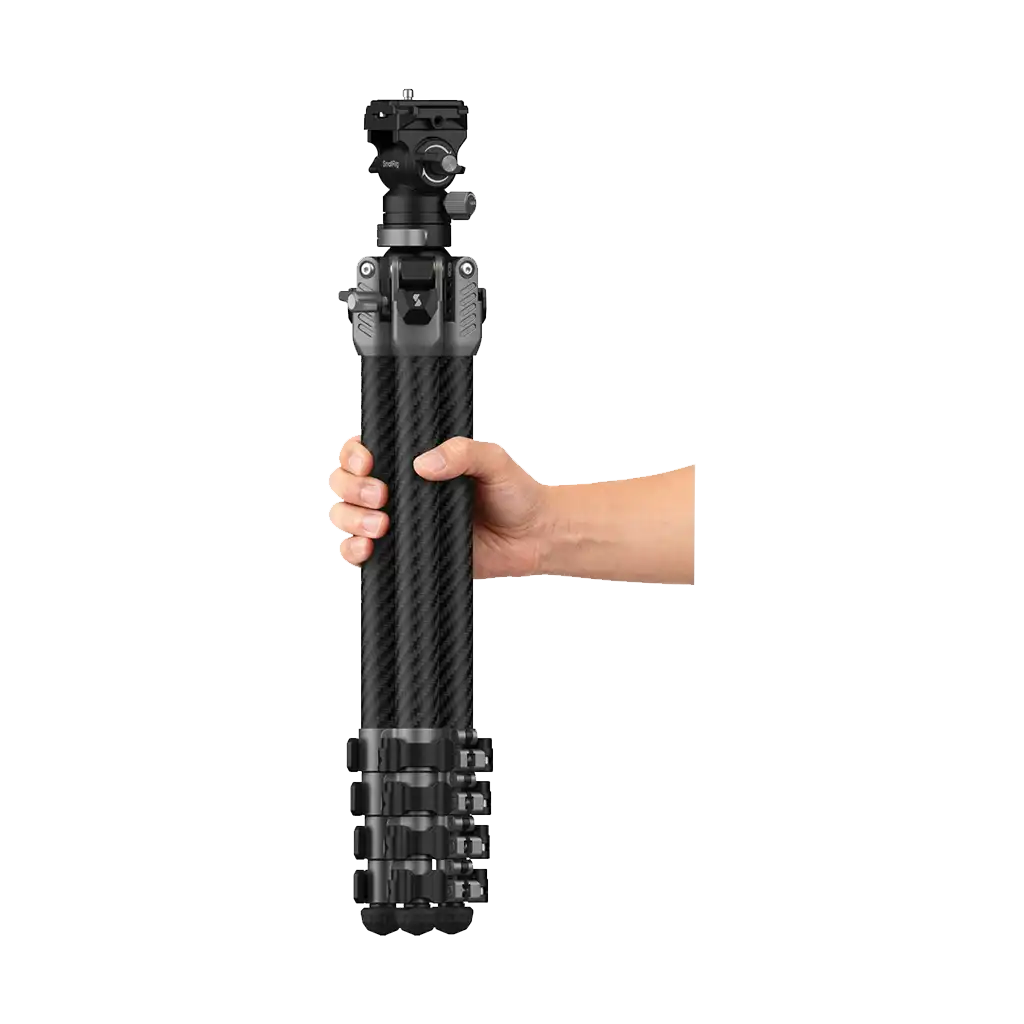 SmallRig AP225Pro Portable Carbon Fiber Video Tripod with Fluid Head