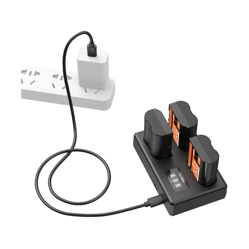 SmallRig EN-EL15c Kit with 3 Batteries and Portable 3-Bay Charger