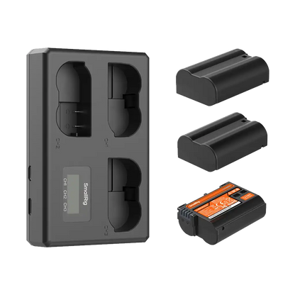 SmallRig EN-EL15c Kit with 3 Batteries and Portable 3-Bay Charger