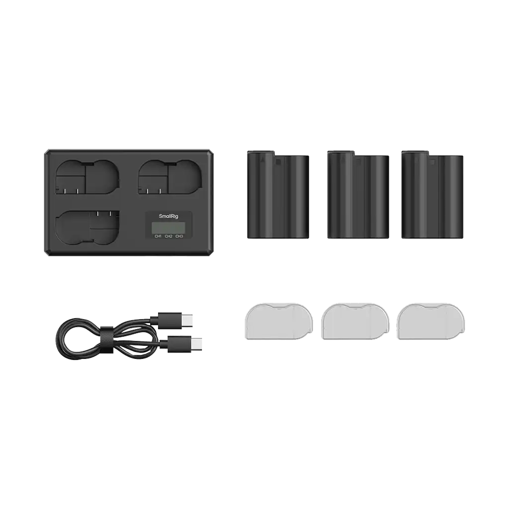 SmallRig EN-EL15c Kit with 3 Batteries and Portable 3-Bay Charger