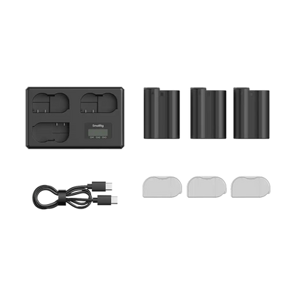 SmallRig EN-EL15c Kit with 3 Batteries and Portable 3-Bay Charger