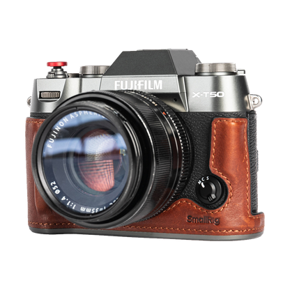 SmallRig Leather Half Case Kit for Fujifilm X-T50 (Brown)