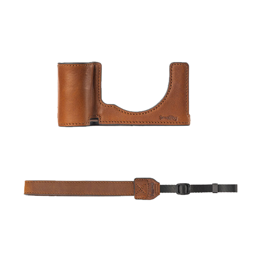 SmallRig Leather Half Case with Strap for Sony a7C II / a7CR (Brown)