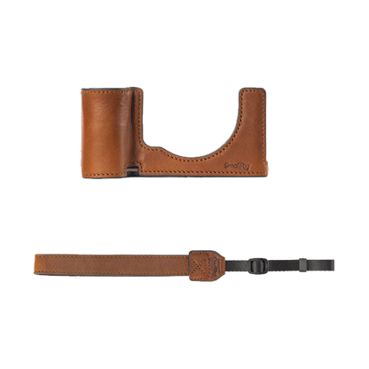 SmallRig Leather Half Case with Strap for Sony a7C II / a7CR (Brown)