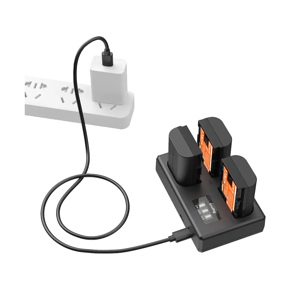 SmallRig LP-E6NH Kit with 3 Batteries and Portable 3-Bay Charger