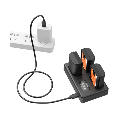 SmallRig LP-E6NH Kit with 3 Batteries and Portable 3-Bay Charger