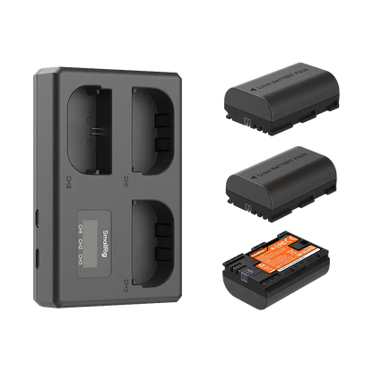SmallRig LP-E6NH Kit with 3 Batteries and Portable 3-Bay Charger