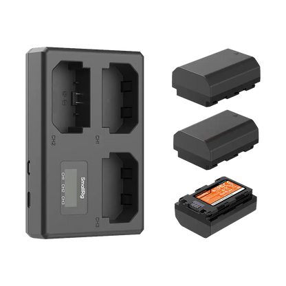 SmallRig NP-FZ100 Kit with 3 Batteries and Portable 3-Bay Charger