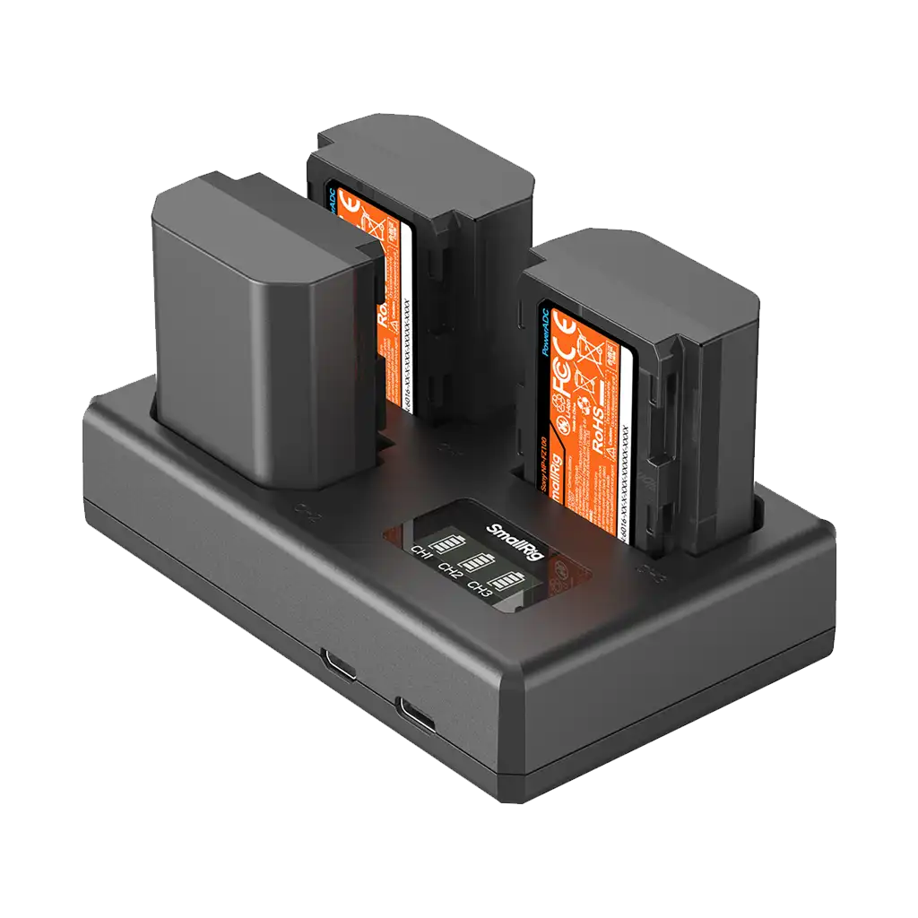SmallRig NP-FZ100 Kit with 3 Batteries and Portable 3-Bay Charger