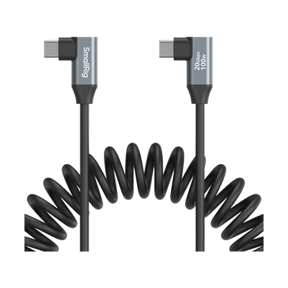 SmallRig USB-C Right Angled-to-Right Angled Coiled Data Cable (35cm)
