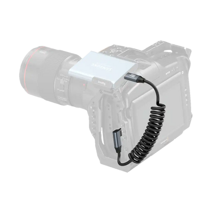 SmallRig USB-C Straight-to-Right Angled Coiled Data Cable (35cm)