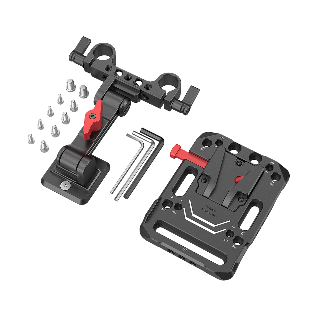 SmallRig V-Lock Battery Plate with 15mm Rod Clamp and Adjustable Arm