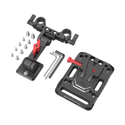 SmallRig V-Lock Battery Plate with 15mm Rod Clamp and Adjustable Arm