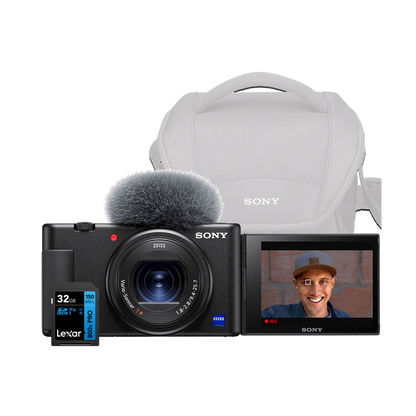 Sony ZV-1 Digital Camera with Sony Soulder Bag and 32GB SD Card (Black)