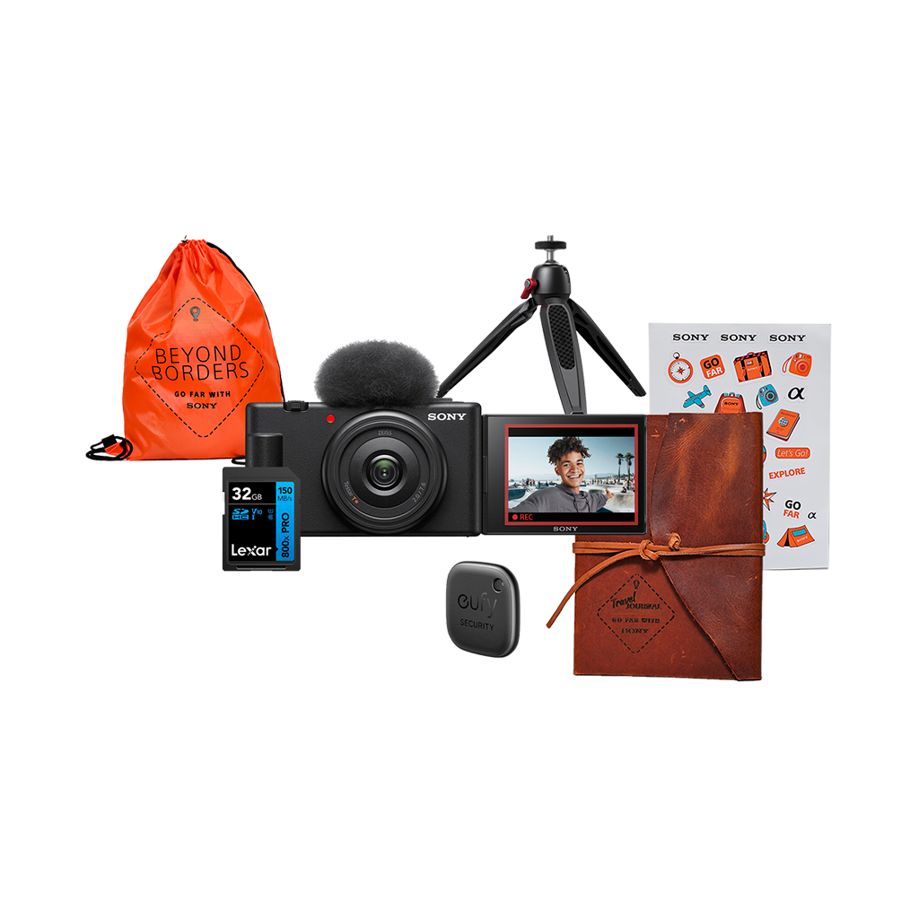 Sony ZV-1F Vlogging Camera (Black) with FREE Beyond Borders Travel Kit