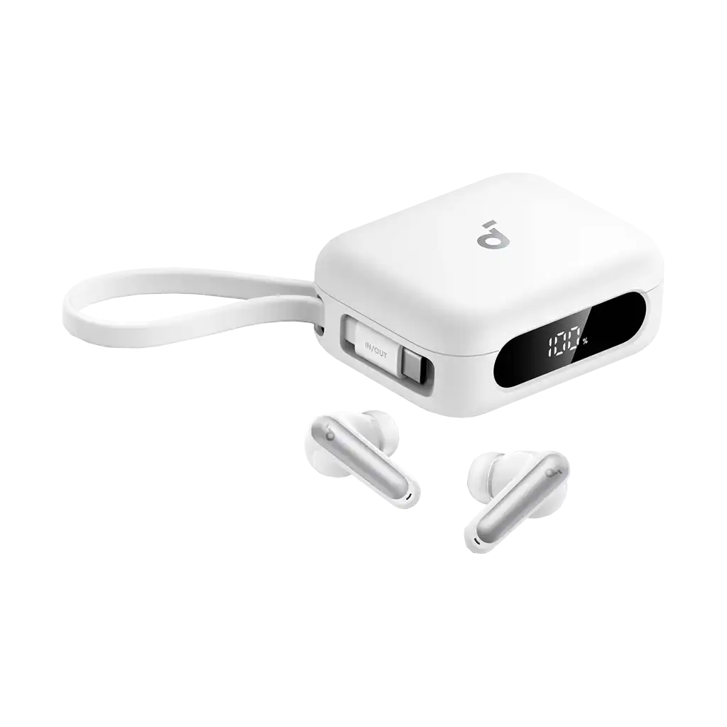Soundcore P41i True Wireless Noise-Canceling Earbuds with Built-In Power Bank (White)