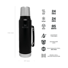 Stanley The Legendary Classic Bottle 1.0L (Matte Black Pebble)