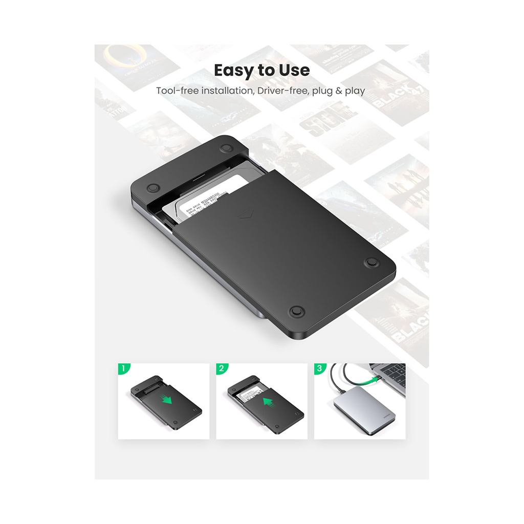 UGREEN CM300 USB-C 2.5" SATA External Drive Enclosure
