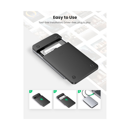 UGREEN CM300 USB-C 2.5" SATA External Drive Enclosure
