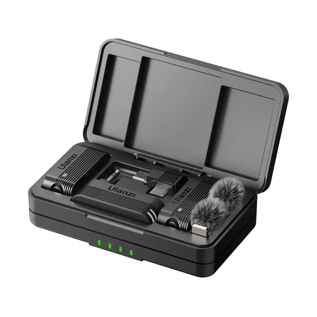 Ulanzi A100 2-Person Wireless Microphone System for Cameras and Mobile Devices (2.4 GHz)