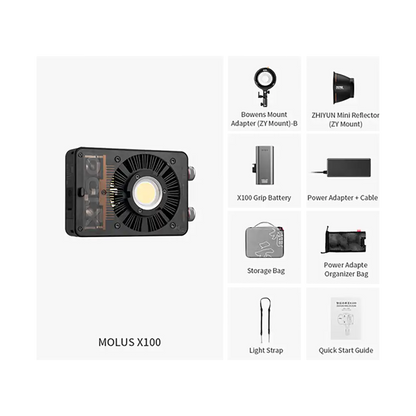Zhiyun MOLUS X100 Bi-Color Pocket COB Monolight (Combo Kit)