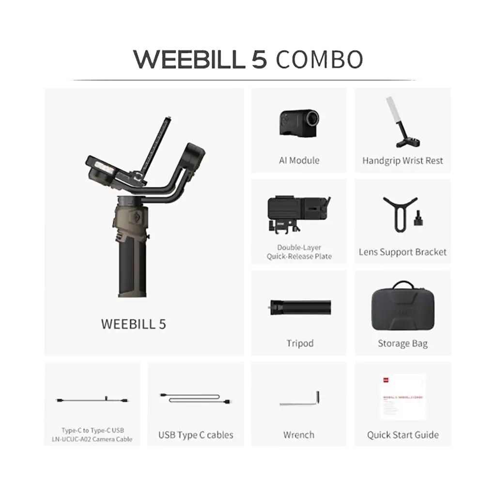Zhiyun WEEBILL 5 Handheld Gimbal Stabilizer Combo Kit