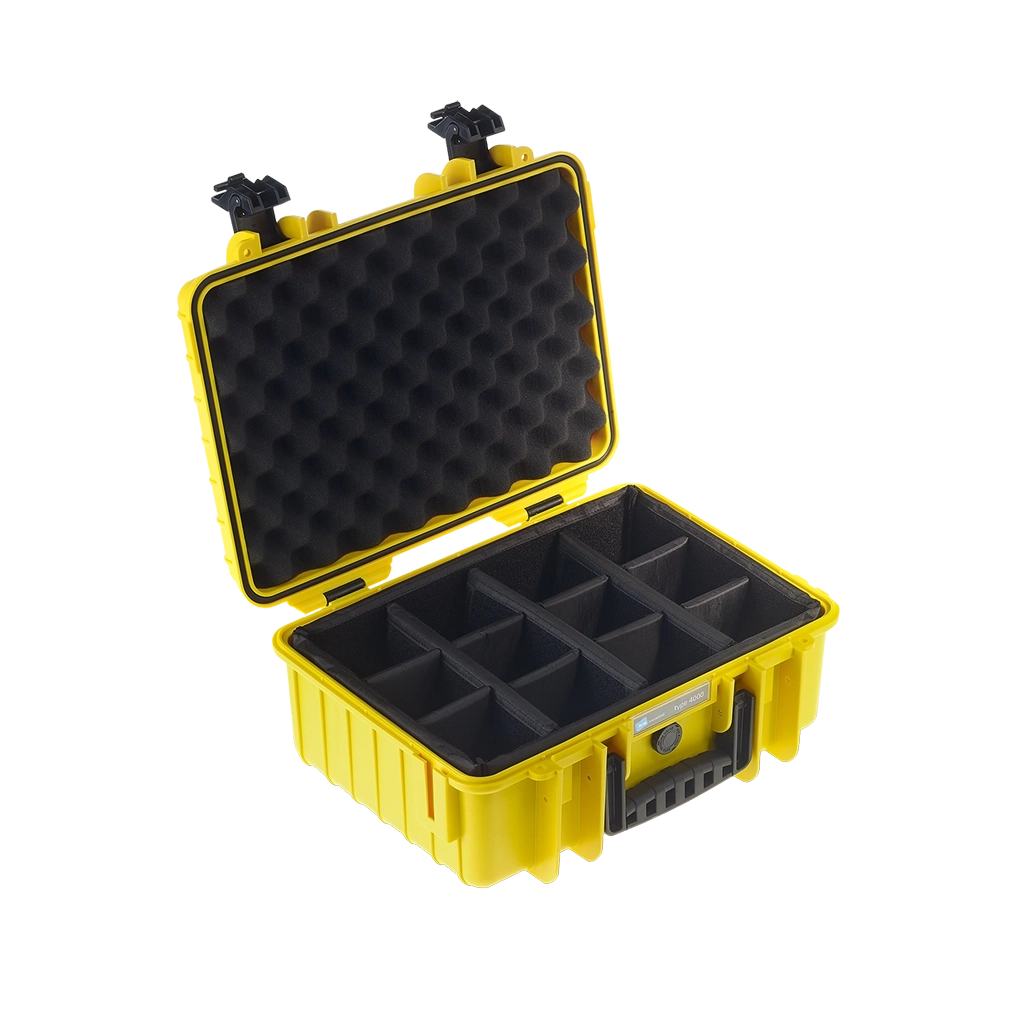 B&W International Type 4000 Outdoor Hard Case with Padded Dividers (Yellow)