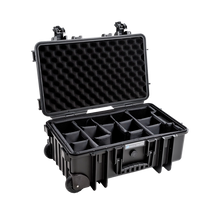 B&W Type 6600 Black Case With Dividers on Wheels