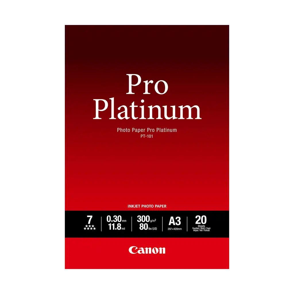 Canon PT101 Pro Platinum Photo Paper (A3 - 20 Sheets)