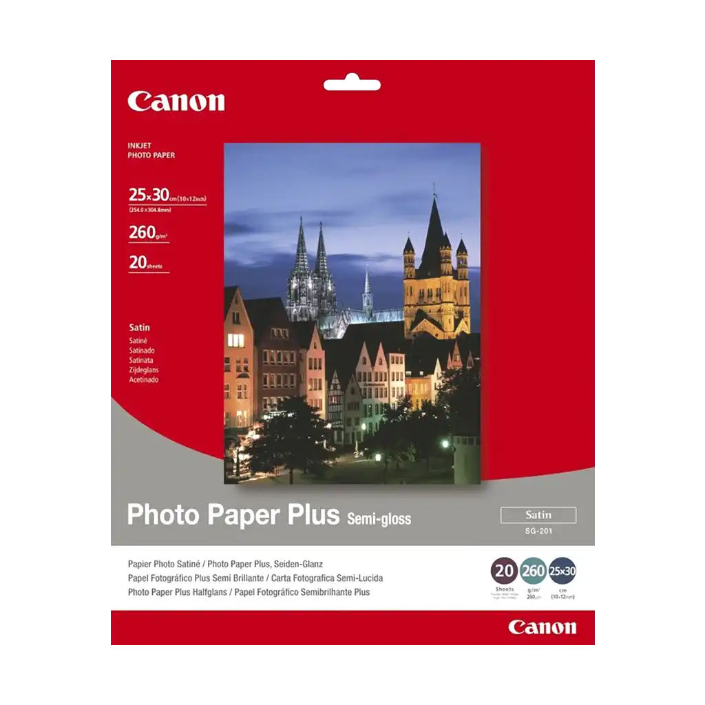 Canon SG-201 Semi Gloss 10x12" Photo Paper (20 Sheets)