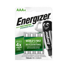 Energizer AAA 700mAh Recharge Power Plus Rechargeable Batteries (Pack of 4)