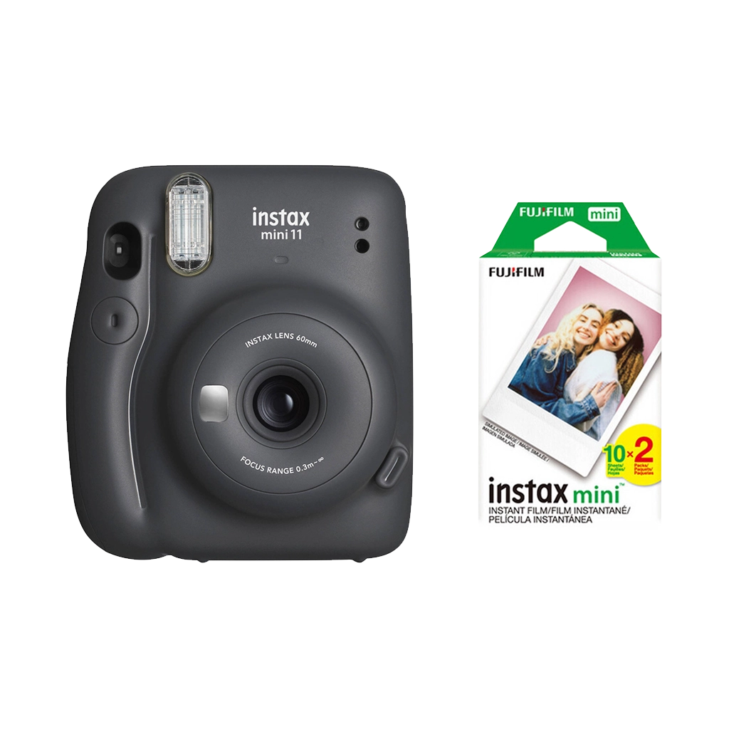 Fujifilm Instax Mini 11 Instant Film Camera with 2 Films (Charcoal Grey)